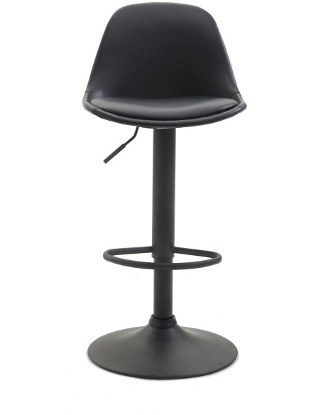 Tabouret de bar moderne en Polyuréthane Noir Métal Noir Harvio - 2
