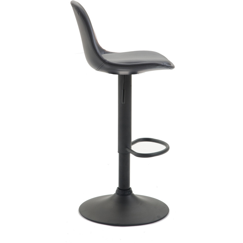Tabouret de bar moderne en Polyuréthane Noir Métal Noir Harvio - 3