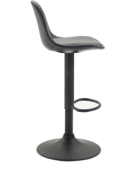 Tabouret de bar moderne en Polyuréthane Noir Métal Noir Harvio - 3