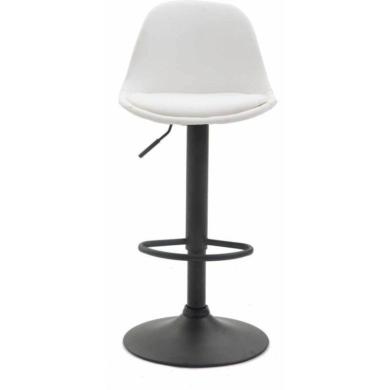 Tabouret de bar moderne en Polyuréthane Blanc Métal Noir Harvio - 2