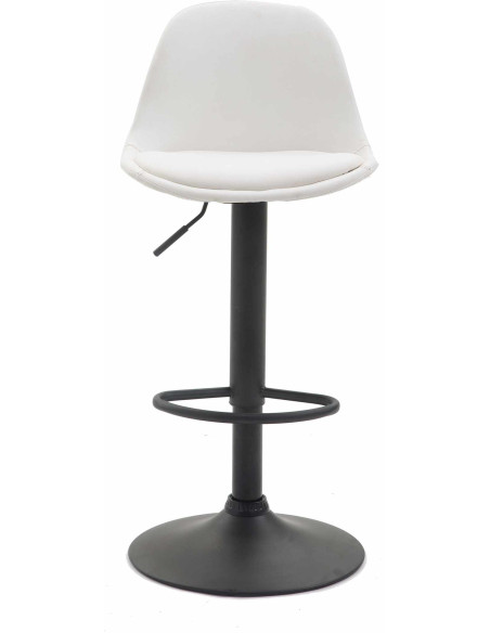 Tabouret de bar moderne en Polyuréthane Blanc Métal Noir Harvio - 2