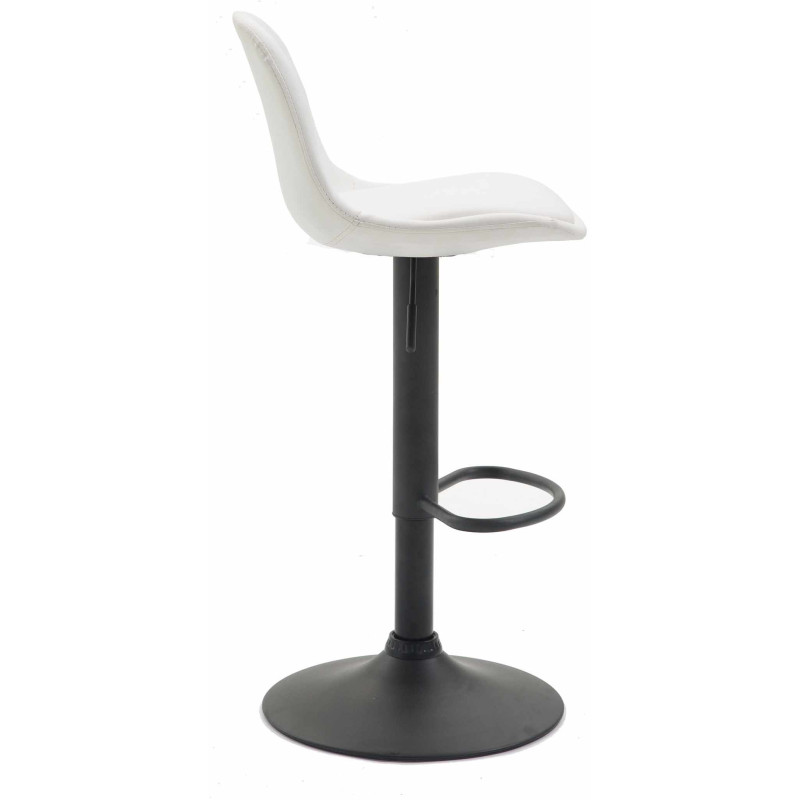 Tabouret de bar moderne en Polyuréthane Blanc Métal Noir Harvio - 3