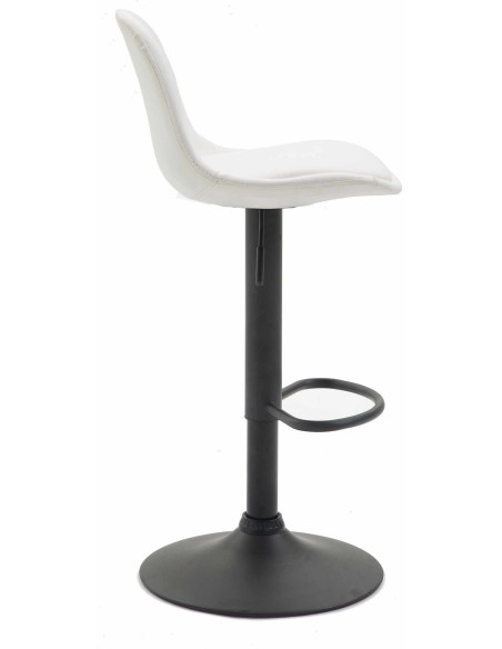 Tabouret de bar moderne en Polyuréthane Blanc Métal Noir Harvio - 3