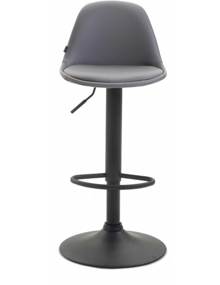 Tabouret de bar moderne en Polyuréthane Gris Métal Noir Harvio - 2