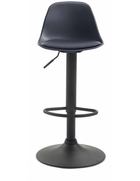 Tabouret de bar moderne en Polypropylène Noir Polyuréthane Noir Métal Noir Harvio - 2