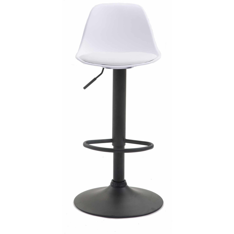 Tabouret de bar moderne en Polypropylène Blanc Polyuréthane Blanc Métal Noir Harvio - 2