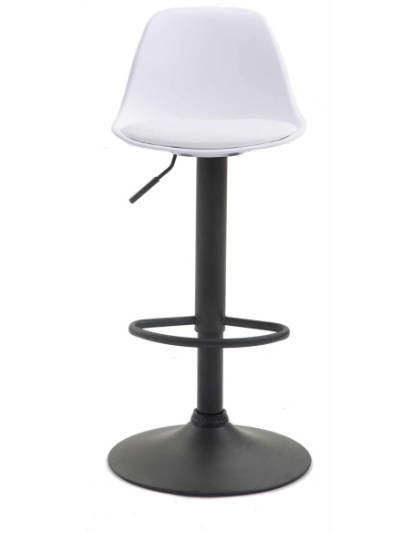 Tabouret de bar moderne en Polypropylène Blanc Polyuréthane Blanc Métal Noir Harvio - 2
