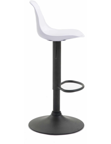 Tabouret de bar moderne en Polypropylène Blanc Polyuréthane Blanc Métal Noir Harvio - 3