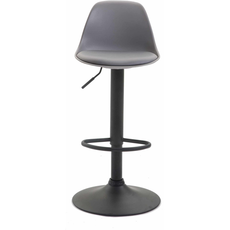 Tabouret de bar moderne en Polypropylène Gris Polyuréthane Gris Métal Noir Harvio - 2