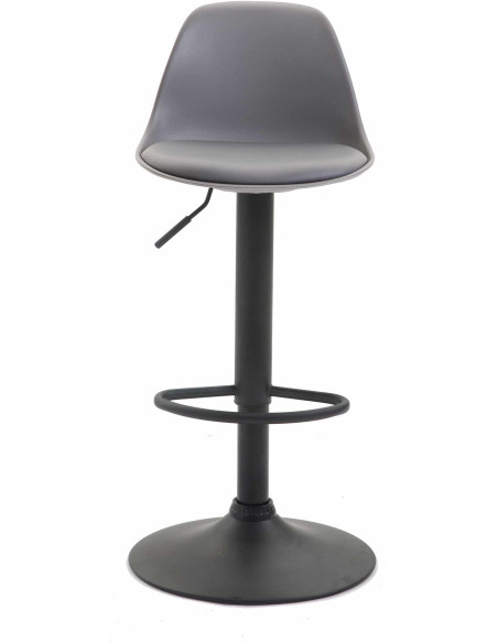 Tabouret de bar moderne en Polypropylène Gris Polyuréthane Gris Métal Noir Harvio - 2