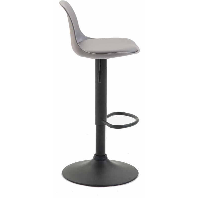 Tabouret de bar moderne en Polypropylène Gris Polyuréthane Gris Métal Noir Harvio - 3