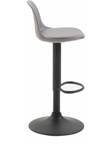 Tabouret de bar moderne en Polypropylène Gris Polyuréthane Gris Métal Noir Harvio - 3