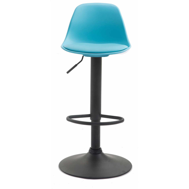 Tabouret de bar moderne en Polypropylène Bleu Polyuréthane Bleu Métal Noir Harvio - 2
