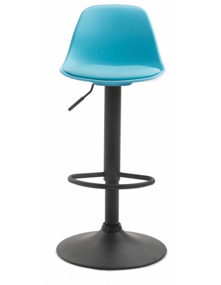 Tabouret de bar moderne en Polypropylène Bleu Polyuréthane Bleu Métal Noir Harvio - 2