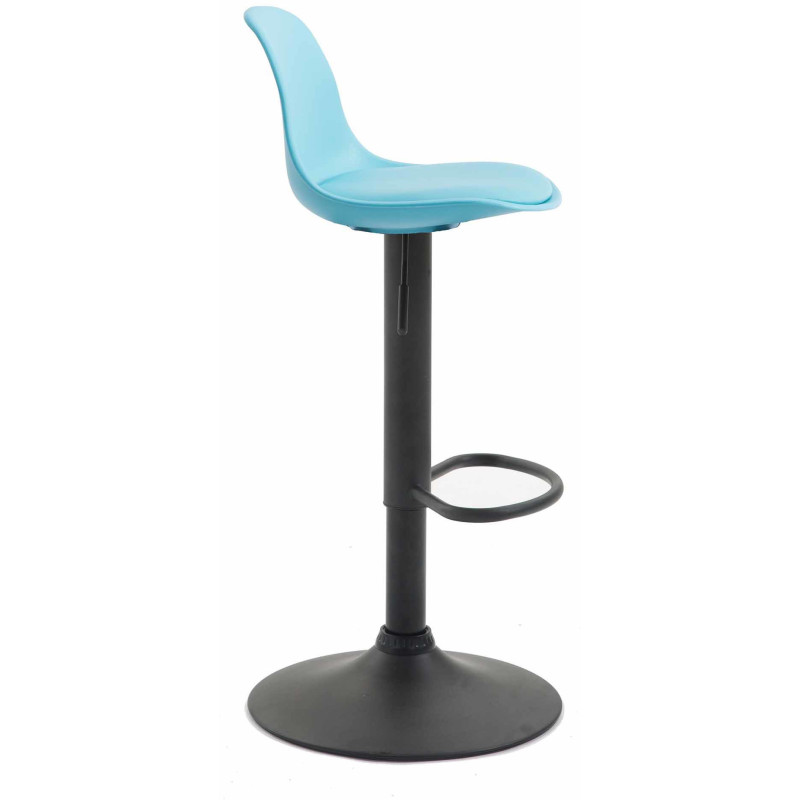 Tabouret de bar moderne en Polypropylène Bleu Polyuréthane Bleu Métal Noir Harvio - 3