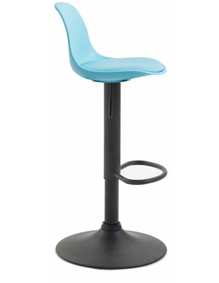 Tabouret de bar moderne en Polypropylène Bleu Polyuréthane Bleu Métal Noir Harvio - 3