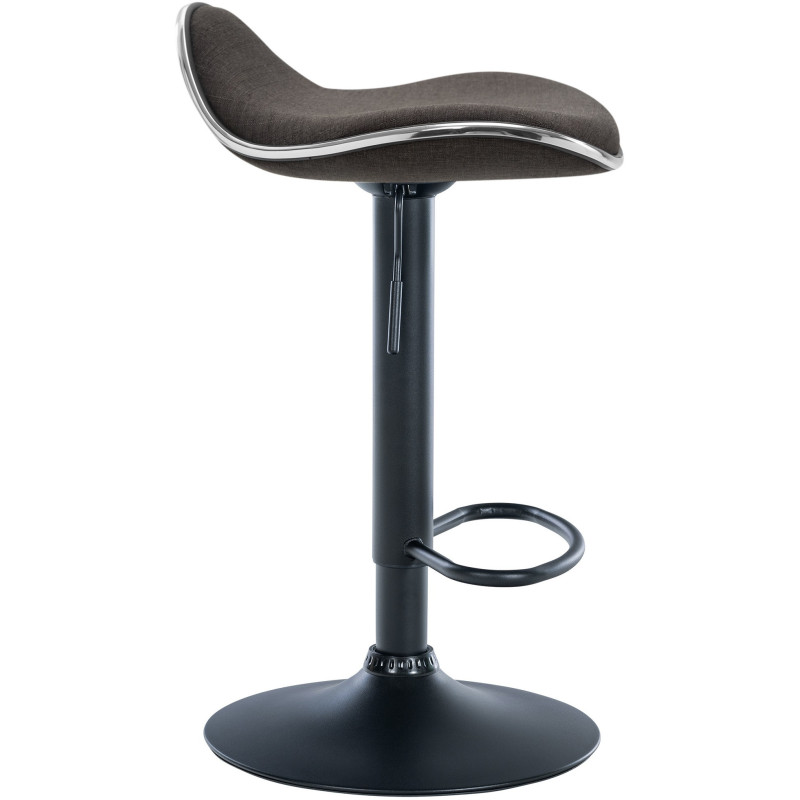 Tabouret de bar moderne en Tissu Gris foncé Métal Noir Mat Capano - 2