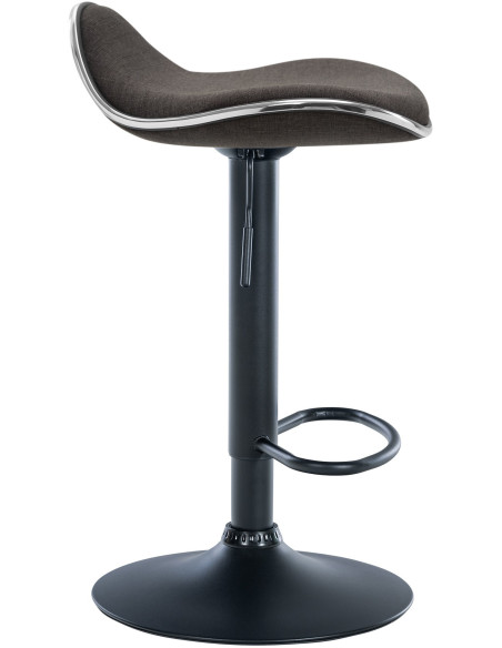Tabouret de bar moderne en Tissu Gris foncé Métal Noir Mat Capano - 2