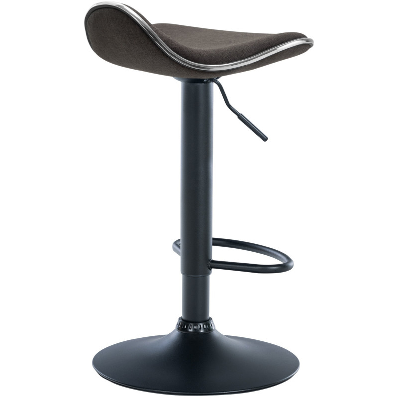 Tabouret de bar moderne en Tissu Gris foncé Métal Noir Mat Capano - 3