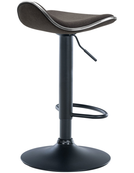 Tabouret de bar moderne en Tissu Gris foncé Métal Noir Mat Capano - 3