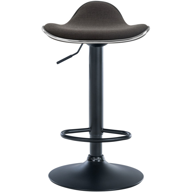 Tabouret de bar moderne en Tissu Gris foncé Métal Noir Mat Capano - 4
