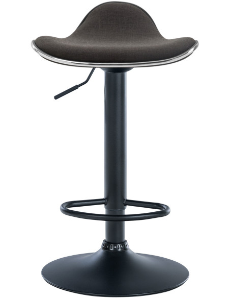 Tabouret de bar moderne en Tissu Gris foncé Métal Noir Mat Capano - 4