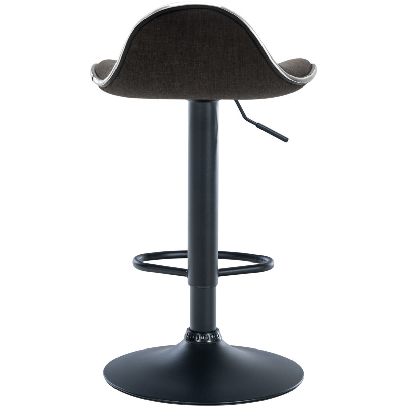 Tabouret de bar moderne en Tissu Gris foncé Métal Noir Mat Capano - 5