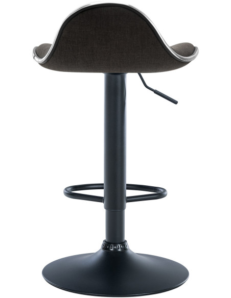 Tabouret de bar moderne en Tissu Gris foncé Métal Noir Mat Capano - 5