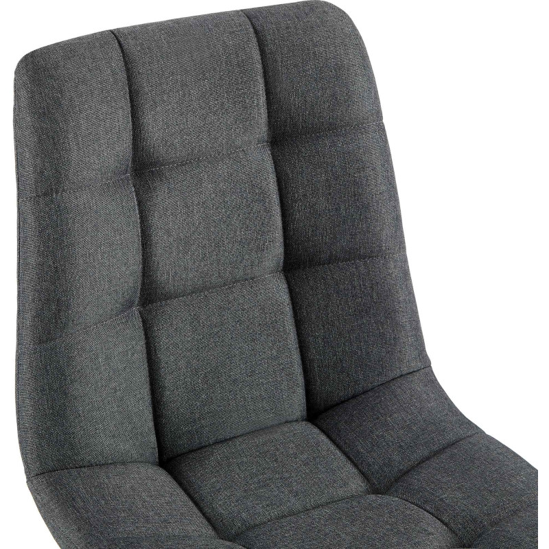 Chaise moderne en Tissu Gris foncé Métal Noir Mat Delphine - 2