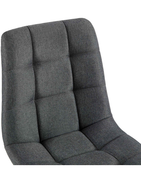 Chaise moderne en Tissu Gris foncé Métal Noir Mat Delphine - 2