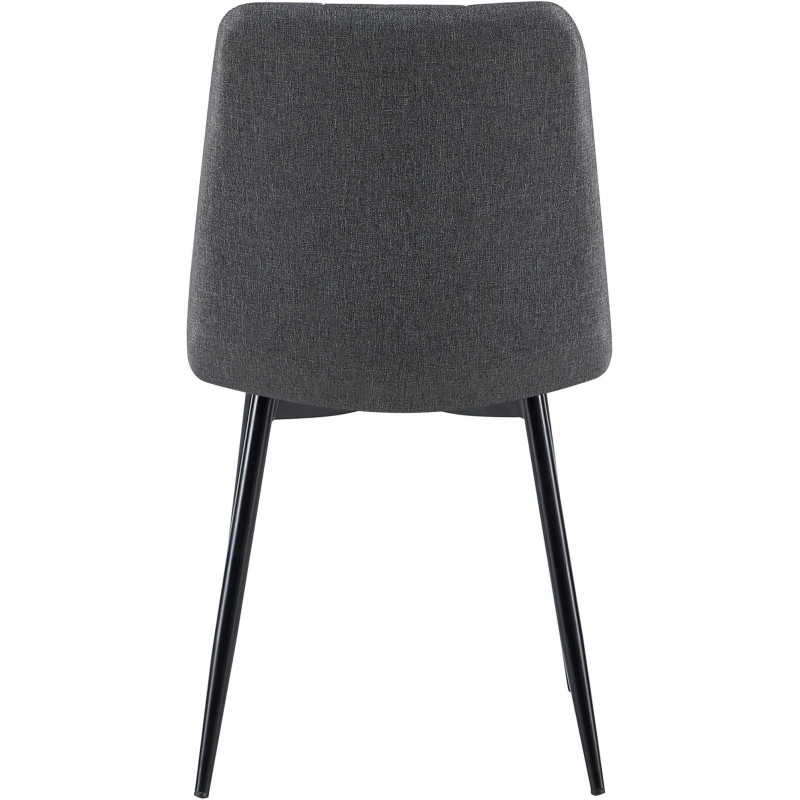 Chaise moderne en Tissu Gris foncé Métal Noir Mat Delphine - 6