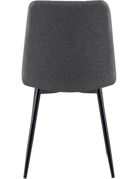 Chaise moderne en Tissu Gris foncé Métal Noir Mat Delphine - 6