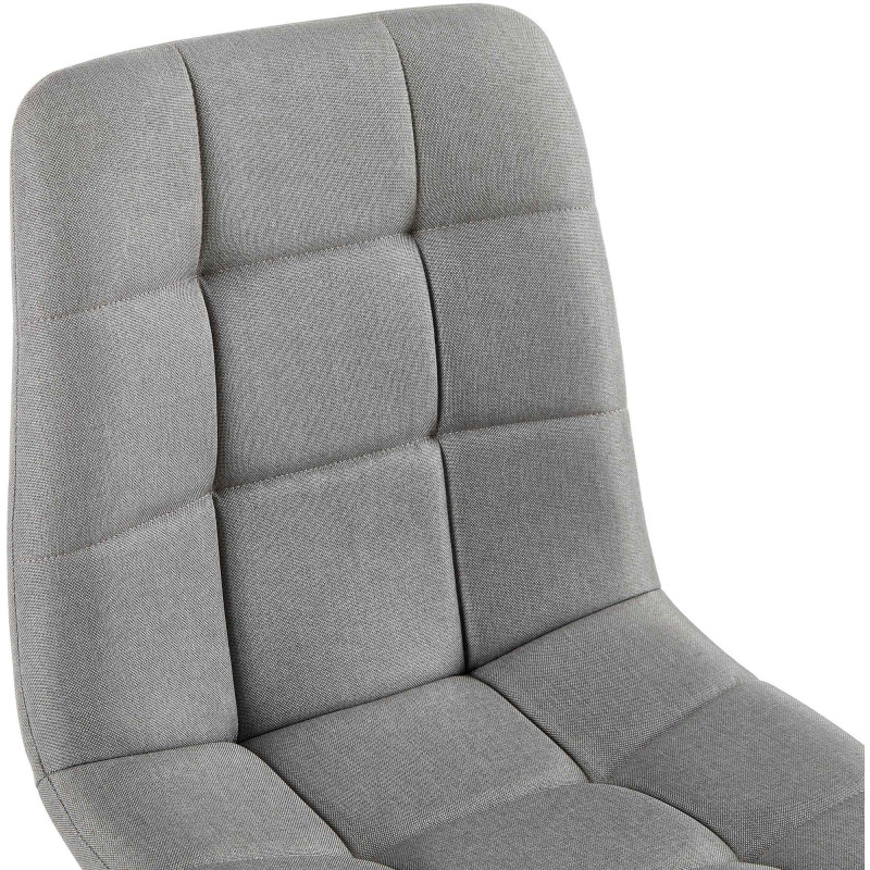Chaise moderne en Tissu Gris clair Métal Noir Mat Delphine - 2