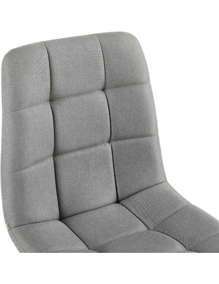 Chaise moderne en Tissu Gris clair Métal Noir Mat Delphine - 2