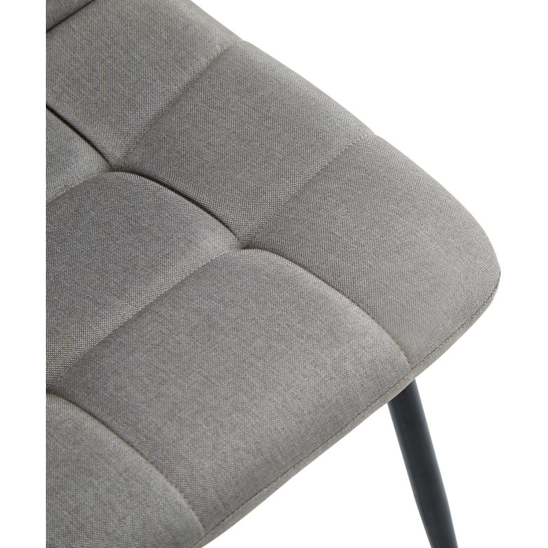 Chaise moderne en Tissu Gris clair Métal Noir Mat Delphine - 4