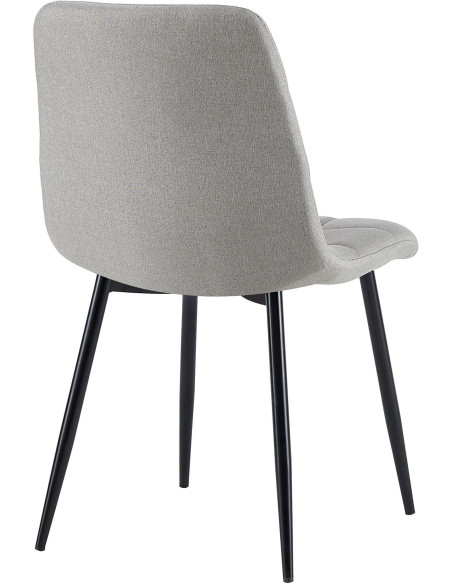 Chaise moderne en Tissu Gris clair Métal Noir Mat Delphine - 5