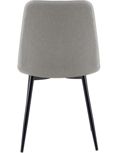 Chaise moderne en Tissu Gris clair Métal Noir Mat Delphine - 6