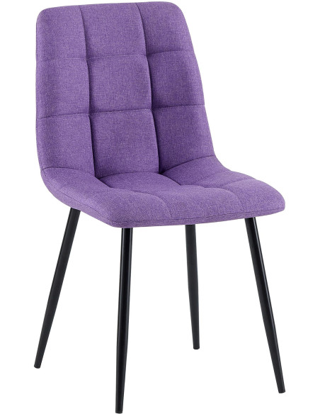 Chaise moderne en Tissu Violet Métal Noir Mat Delphine - 2