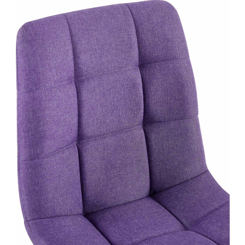 Chaise moderne en Tissu Violet Métal Noir Mat Delphine - 3