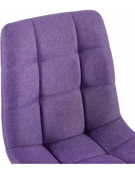 Chaise moderne en Tissu Violet Métal Noir Mat Delphine - 3