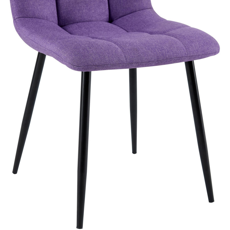 Chaise moderne en Tissu Violet Métal Noir Mat Delphine - 4