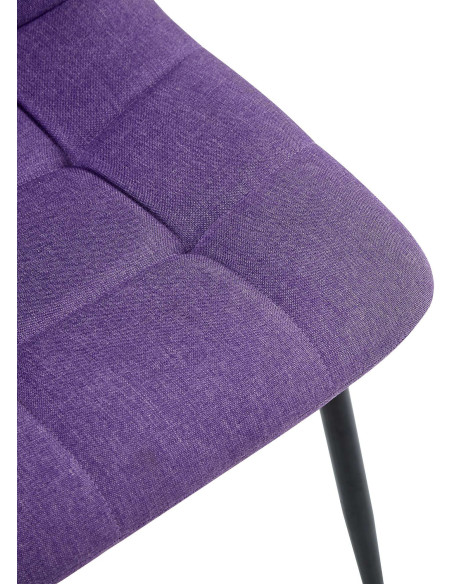 Chaise moderne en Tissu Violet Métal Noir Mat Delphine - 5