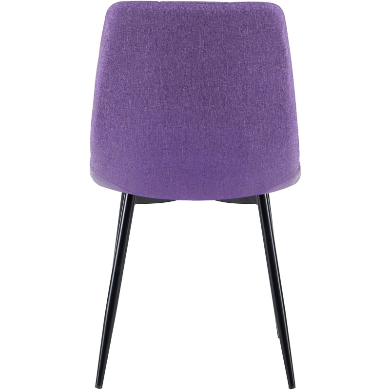 Chaise moderne en Tissu Violet Métal Noir Mat Delphine - 7