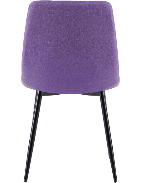 Chaise moderne en Tissu Violet Métal Noir Mat Delphine - 7