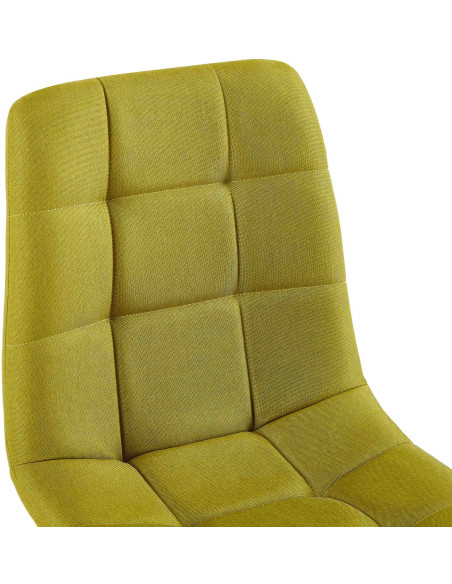 Chaise moderne en Tissu Vert Métal Noir Mat Delphine - 2