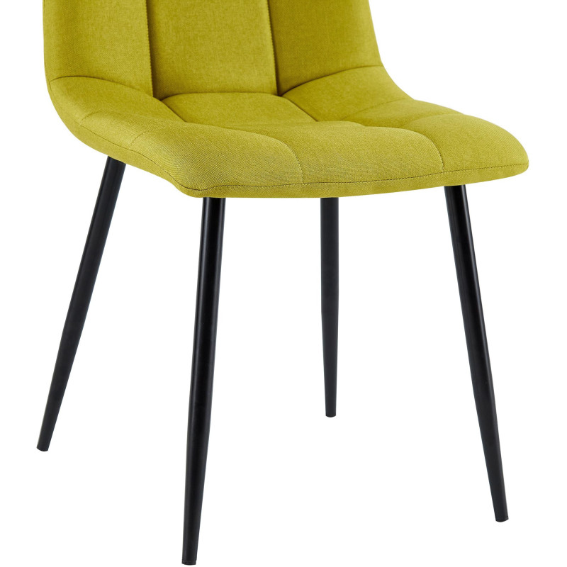 Chaise moderne en Tissu Vert Métal Noir Mat Delphine - 3