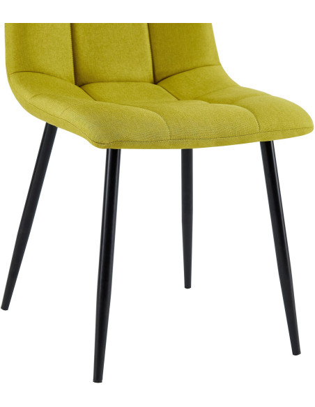 Chaise moderne en Tissu Vert Métal Noir Mat Delphine - 3