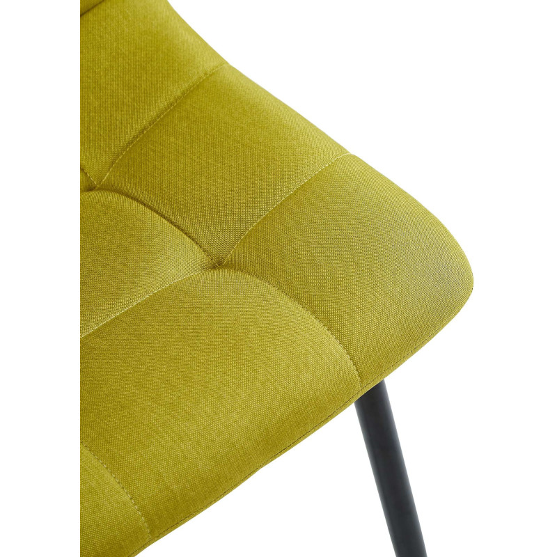 Chaise moderne en Tissu Vert Métal Noir Mat Delphine - 4