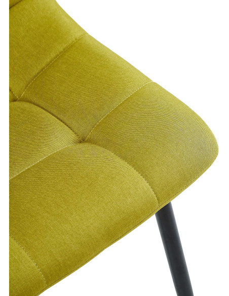 Chaise moderne en Tissu Vert Métal Noir Mat Delphine - 4