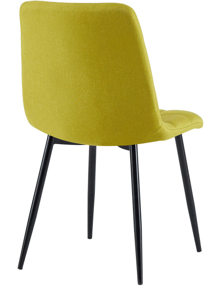 Chaise moderne en Tissu Vert Métal Noir Mat Delphine - 5